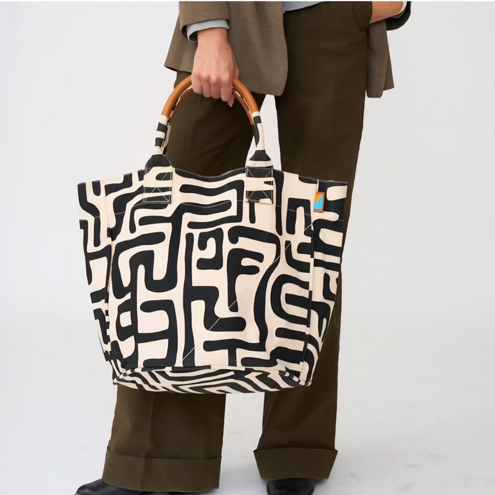 Ubuntu LIFE Black and White Geometric Weekender Bag
